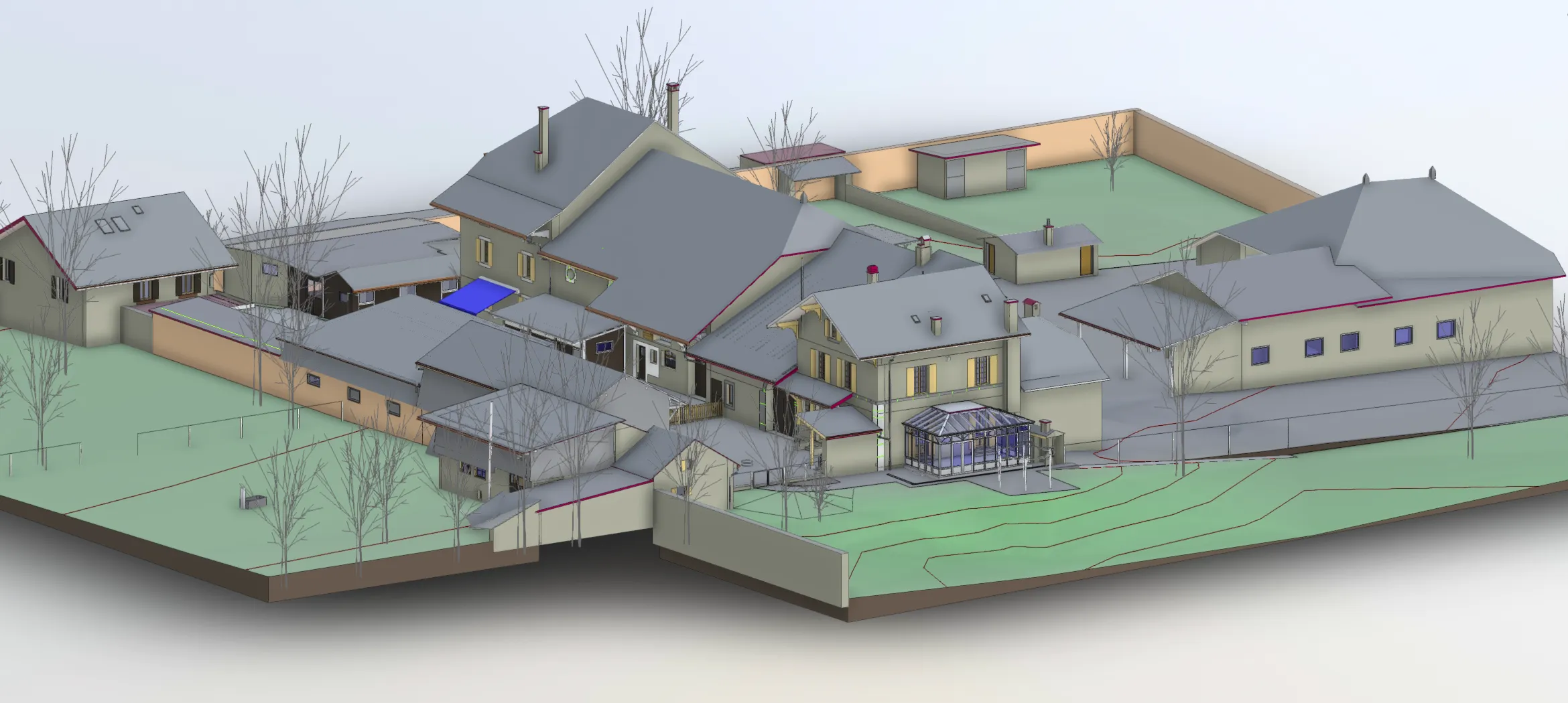 Maquette BIM d’un établissement scolaire à Versoix, relevé au scanner 3D