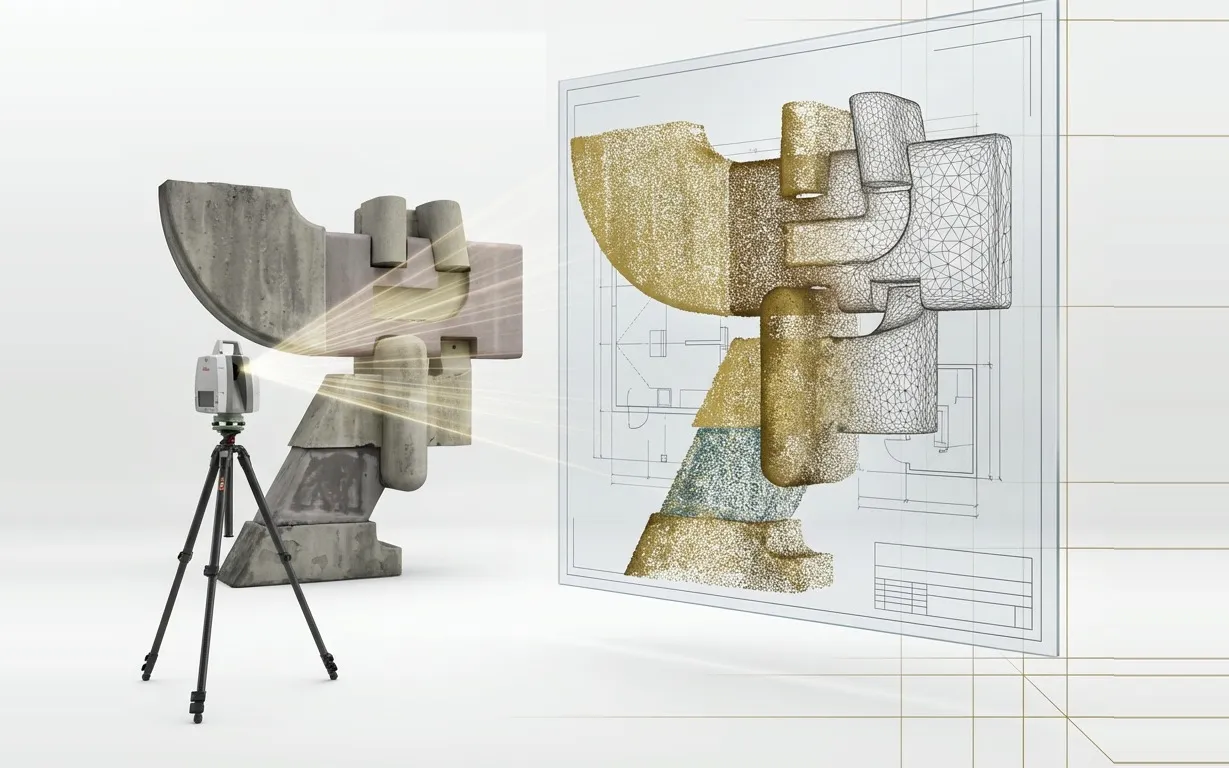 Nuage de points et modèle 3D d’une sculpture obtenus par rétro-ingénierie