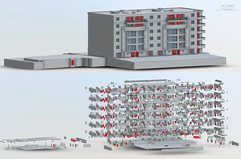 Nuage de points multi-résolution d’un bâtiment